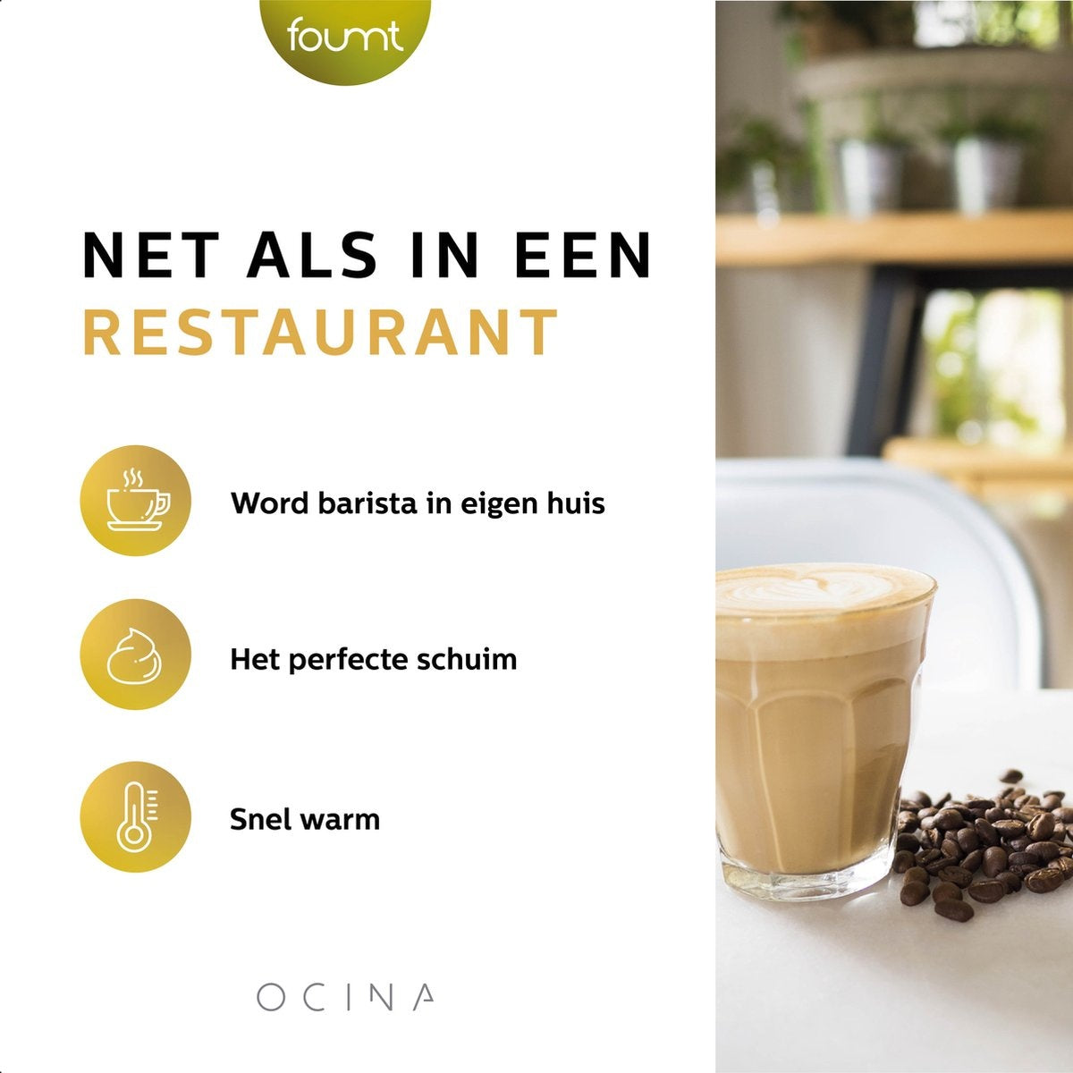 Ocina - Mousseur à lait petit - noir