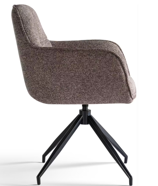 Criks Design Charly Chaise de salle à manger pivotante | Marron | 63 x 63 x 52 cm