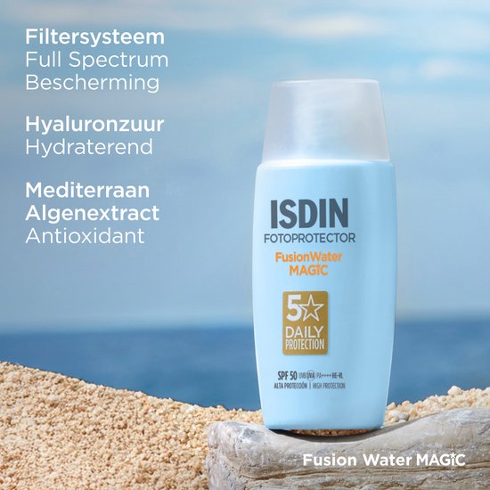 ISDIN - Photoprotecteur Fusion Water Magic SPF50+ - 50 ml - Crème solaire pour le visage