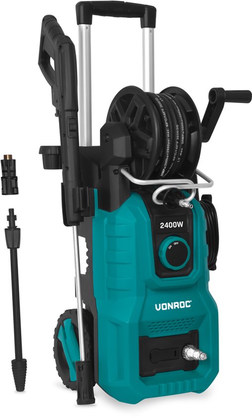 VONROC Nettoyeur haute pression V24-1 - 2400W - 180 bar - 10m de tuyau premium et accessoires inclus