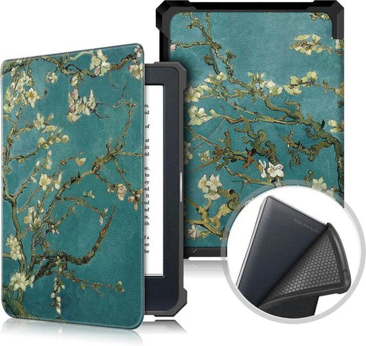 Achaté Kobo Nia Cover - Avec fermeture magnétique et fonction veille automatique - Origami - Almond Blossom by Gogh - Limited Edition - High Quality
