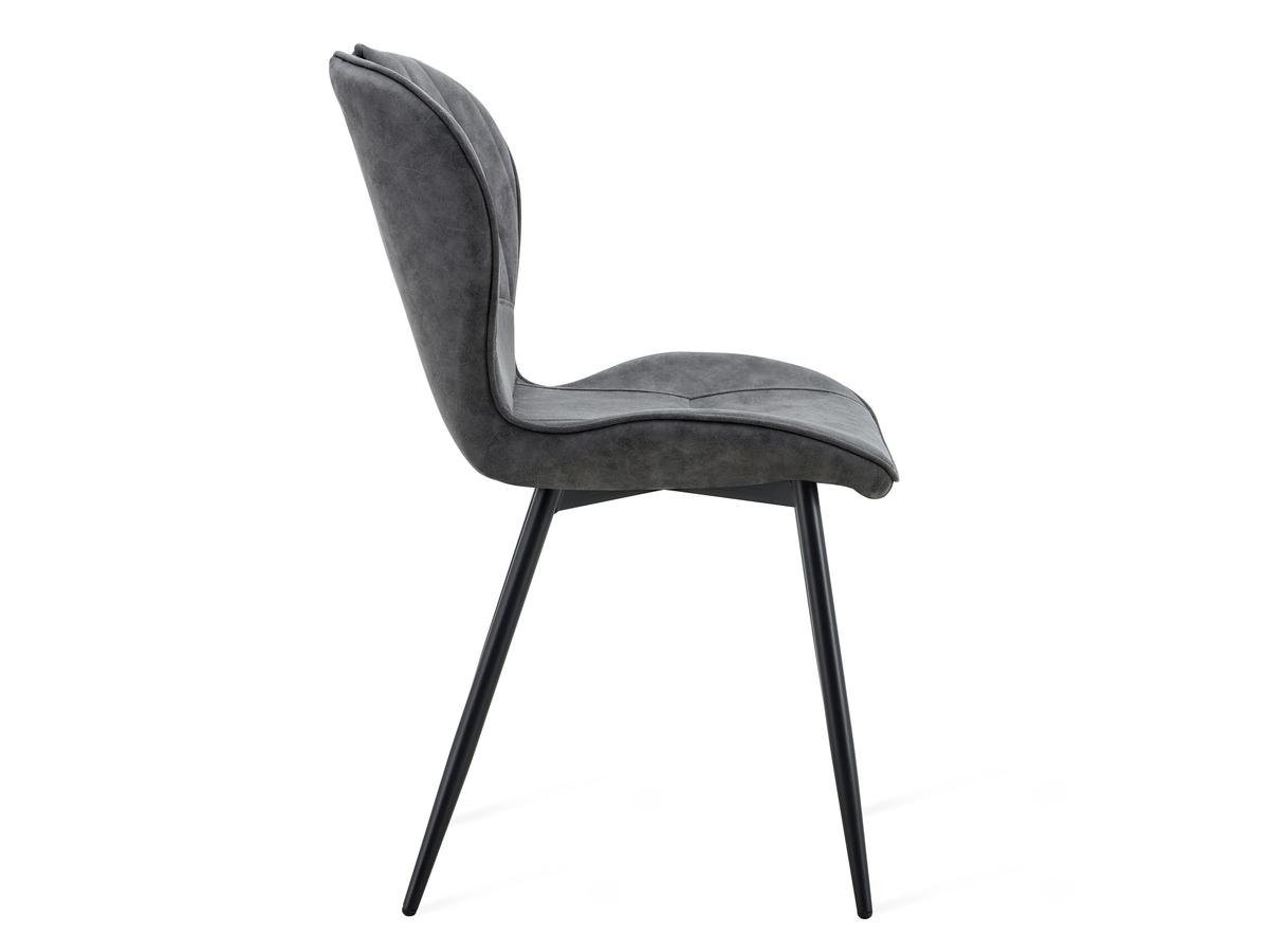 Chaise de salle à manger Multifurn Sten - Micro-cuir - Anthracite - Lot de deux