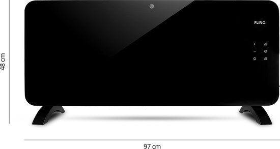 FlinQ Smart Panel Heater with WiFi - Chauffage électrique - Panneau chauffant - Chauffage électrique - Convecteur - Chauffage portable - 2000W - Noir