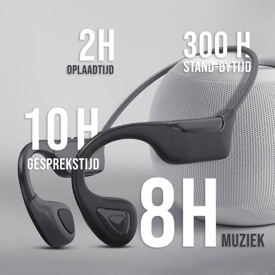 Tech Essentials Wave - Ecouteurs pour le sport - Sans fil - Oreille ouverte - IPX7 - Casque à conduction osseuse - Casque - Course - Bluetooth