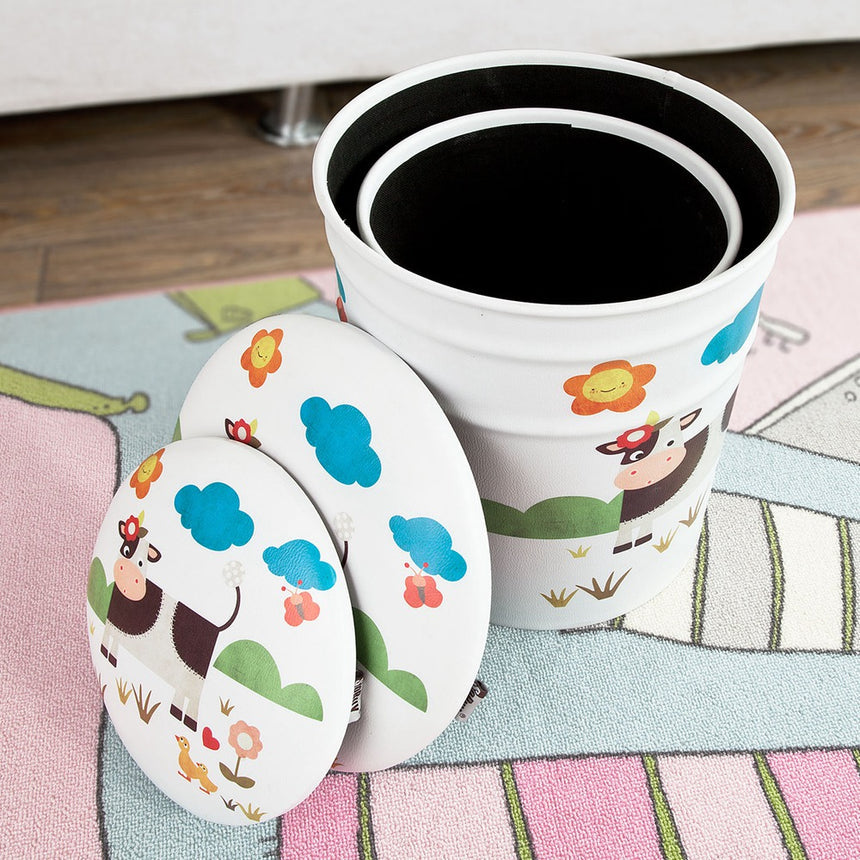 Lot de 2 tabourets de rangement SoBuy Panca – Rembourrés – 37 x 30 x 30 cm
