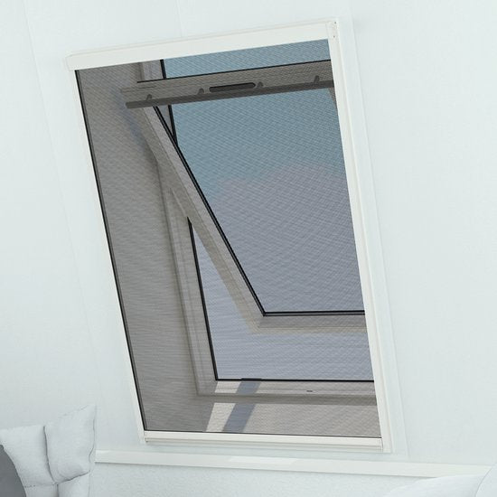 Moustiquaire enroulable Livn Plus 90 x 155 cm, blanche - Système d'enroulement automatique avec amortisseur - La toile s'enroule dans un caisson - Montage à l'intérieur ou à l'extérieur