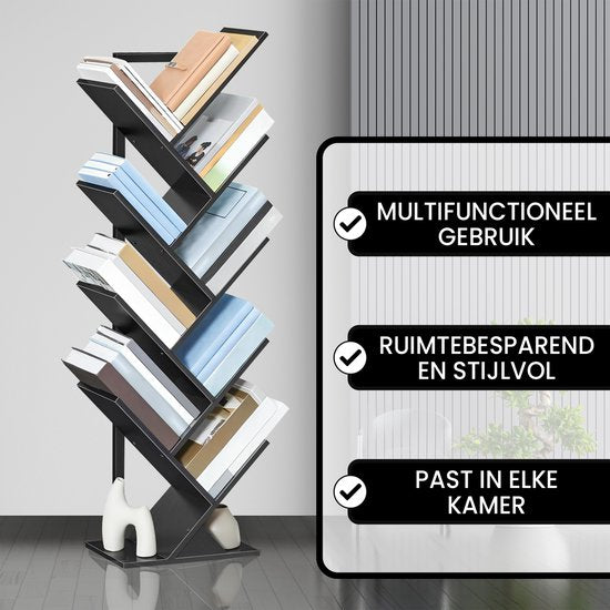 Bayt Bookcase - Bibliothèque - Bois industriel - Noir - 116x20x34 cm