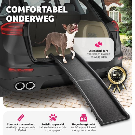 tectake® - Marchepied pour chien - Marchepied pour chien - Escalier pour chien - pliable et antidérapant, jusqu'à 90kg