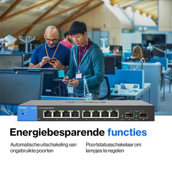 Linksys LGS310C - Commutateur réseau - Géré - 8 ports - 2 ports SFP - Noir