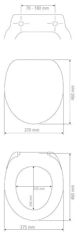 Siège de WC WENKO Vorno Neo gris - Duroplast - Easy-Close - Fix-Clip