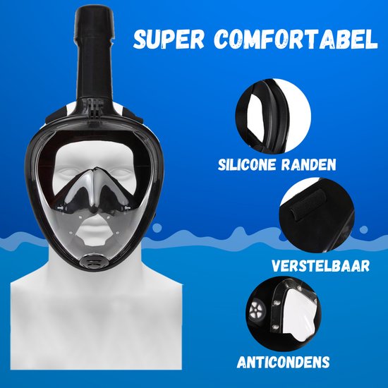 Masque de plongée Vertrex avec tuba L/XL - Tuba - Masque de plongée adultes et enfants - Masque de plongée enfant - Masques de plongée avec tuba