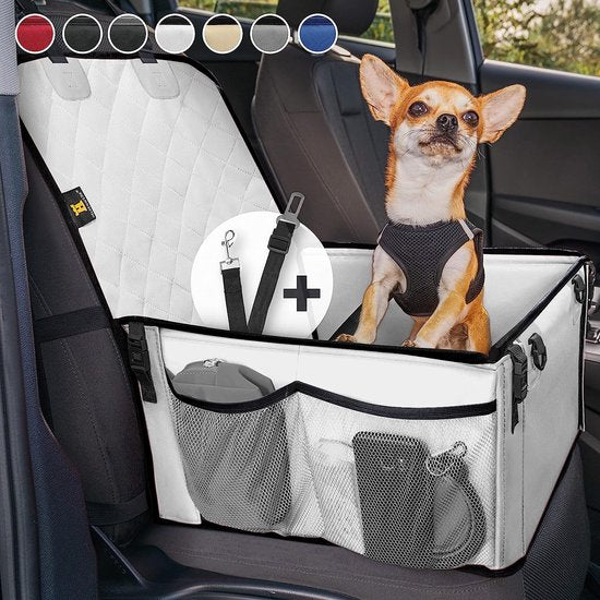 Siège auto pour chien extra stable - Parois et 5 sangles renforcées - Siège auto pour chien imperméable pour siège avant et arrière