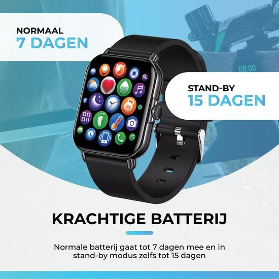 AyeWay Smartwatch - Waterproof & Touchscreen - 70 Sports Modes - With App - Smartwatch Men & Women - Black
