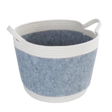 Panier de rangement WENKO Bea Noir - Ø 35 x 26 cm - Coton/polyester