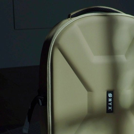 ONYX Sacoche pour appareil photo avec compartiment pour ordinateur portable - Sac à dos pour appareil photo reflex - Résistant aux éclaboussures - Drones - Sac de voyage rigide - Beige