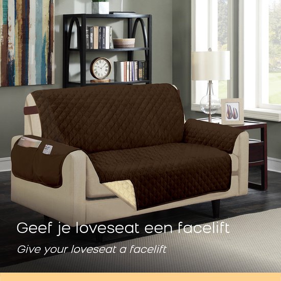 Âne Orange, Housse de canapé Housse de canapé Love Seat - 223x177 cm - Marron/crème - Couverture pour chien - Housse de canapé - Housse de canapé chien/chat - Housse de meuble déperlante