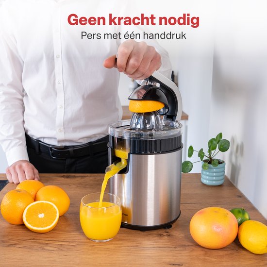 AoraKitchen Presse-agrumes - Presse-orange électrique - 600ML - Presse-citron - 160W - Extracteur de jus - 2 cônes de pressage