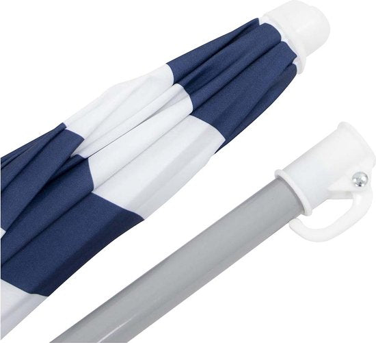 Bo-Camp - Parasol - Plage - À bras articulé - Rayé - Ø 165 cm