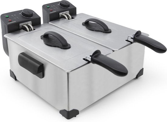 Tomado TDF6001S - Friteuse double - 2 x 3 litres - zone froide - acier inoxydable
