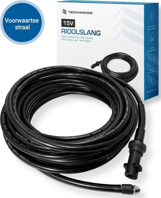 Techweise - Tuyau d'égout pour Kärcher K2 à K7 - 15M - Avec buses haute pression avant