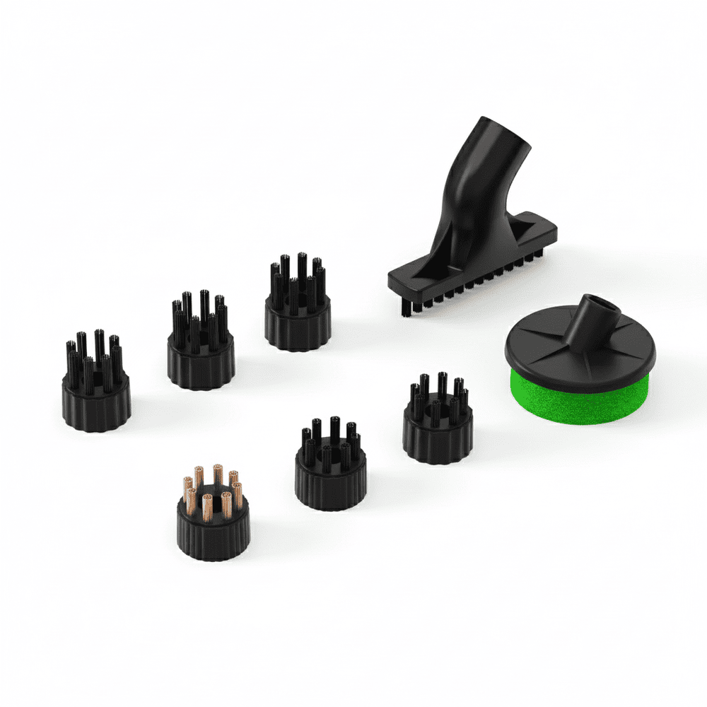 Techweise Replacement Brushes Set - TS1 & TS2 Steam Cleaner - 8-piece - Nylon, Steel & Joint Brush