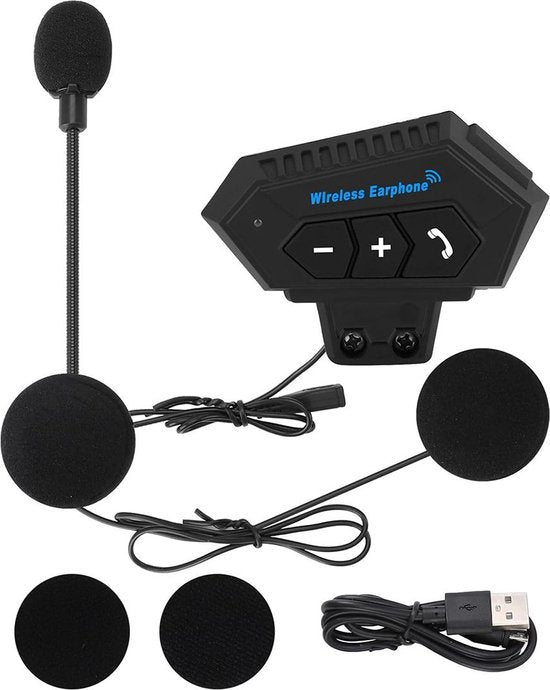 Casque de moto avec kit mains libres Bluetooth - Avec microphone pour casque - Étanche - Taille universelle