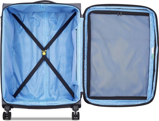 Valise souple – Delsey Paris x Benetton – Polyester durable – Extensible – TSA – 76 cm – Bleu foncé