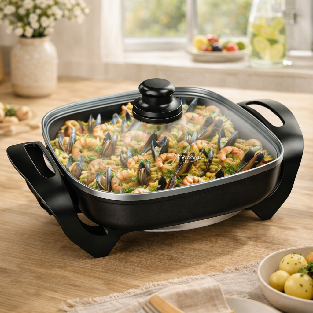 Casserole Skoov - 2-en-1 Barbecue électrique avec Hotpot - Avec couvercle - Poêle multifonctionnelle antiadhésive sans fumée - Indoor Grill & Fondue - Noir