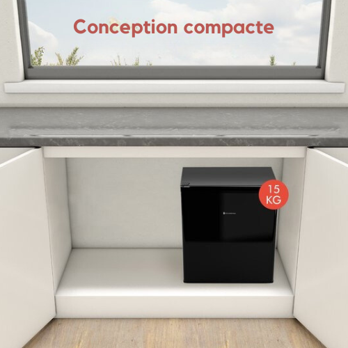 KitchenBrothers Mini congélateur - 33L - Petit congélateur - Autonome - Compact - Noir