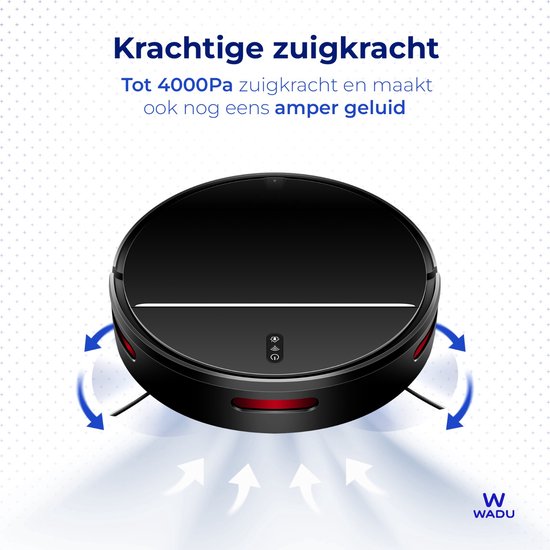 Robot aspirateur avec fonction de nettoyage - Avec station de charge - Convient aux animaux domestiques - Robot nettoyeur