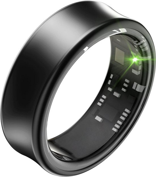 Focus® S2 Smart Ring - Noir - Taille 12 - AI Coach - Fréquence cardiaque - Cycle menstruel - Moniteur de sommeil - Score de récupération - Smart Ring - Performance sportive - Podomètre - IP68 Waterproof - Mesure de l'O2 - Femmes - Hommes - Wearables - Etu