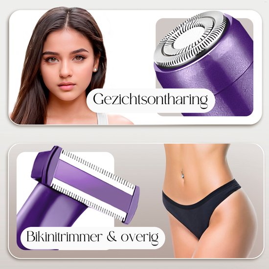 Tondeuse bikini 6 en 1 - Sansbeauté® - Visage - Aisselles - Jambes - Maillot - Tondeuse à sourcils - Epilation visage femmes - Zone intime - Ladyshaves Bikini - Epilateur électrique