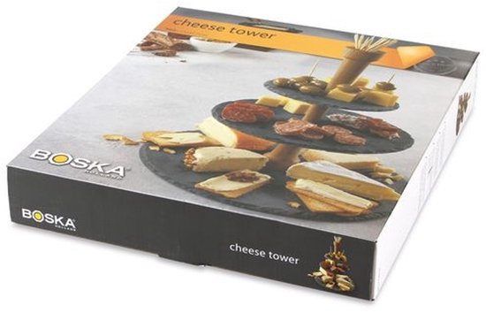 Boska Party Tower® - Etagère - Ardoise - Noir - Ø 30 cm - Pour le thé et les boissons