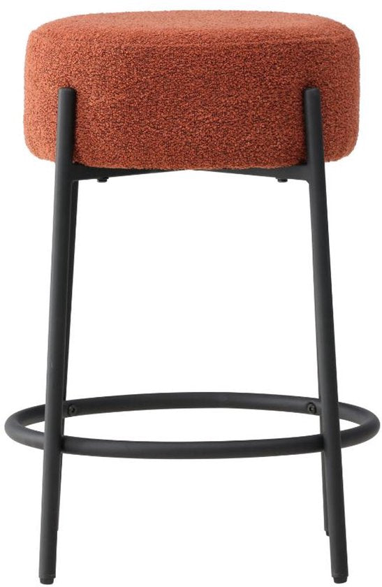 Tabouret de bar Tucson bouclé rouge