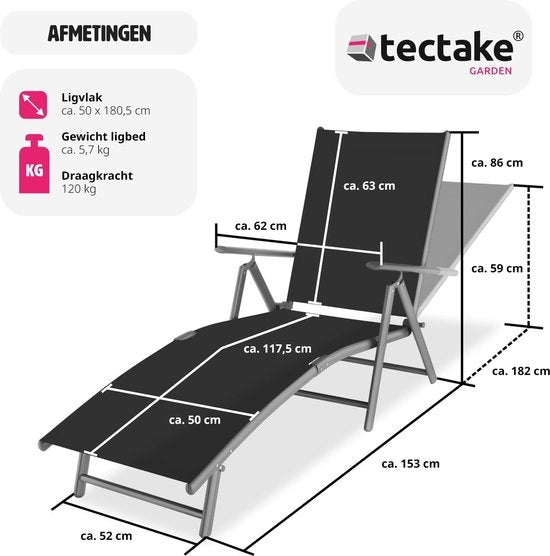 Bain de soleil bain de soleil Marisol - dossier réglable - gris foncé - 403258