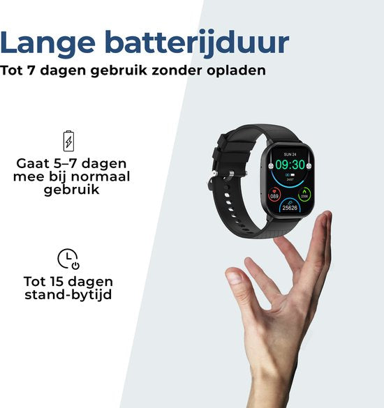 Montre connectée Denver - Android / iOS - Fonction téléphone complète - Écran AMOLED - Montre de sport - Cardiofréquencemètre - Oxymètre de pouls - Moniteur de sommeil - SWC187B