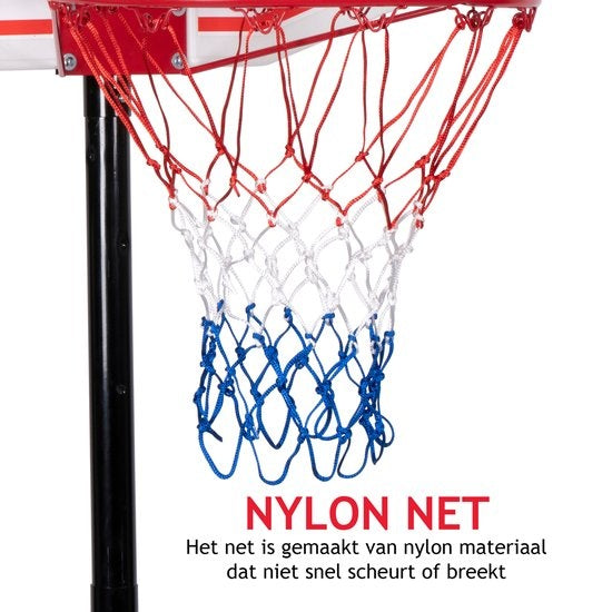 Dunlop Basketball Pole - anneau de basket avec support - 165 à 205 CM - set de basket - basket pour l'extérieur