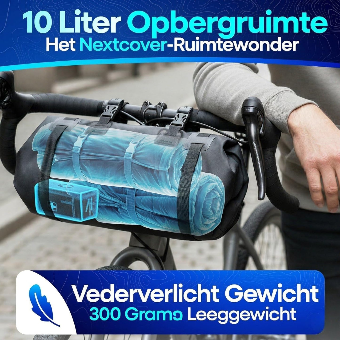 Sac de guidon Nextcover Bikepacking - AquaShield - 10 L - TPU - Noir