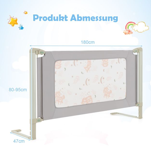 Coast Barre de lit à hauteur réglable pour bébés et jeunes enfants 180x47x80 - 95cm