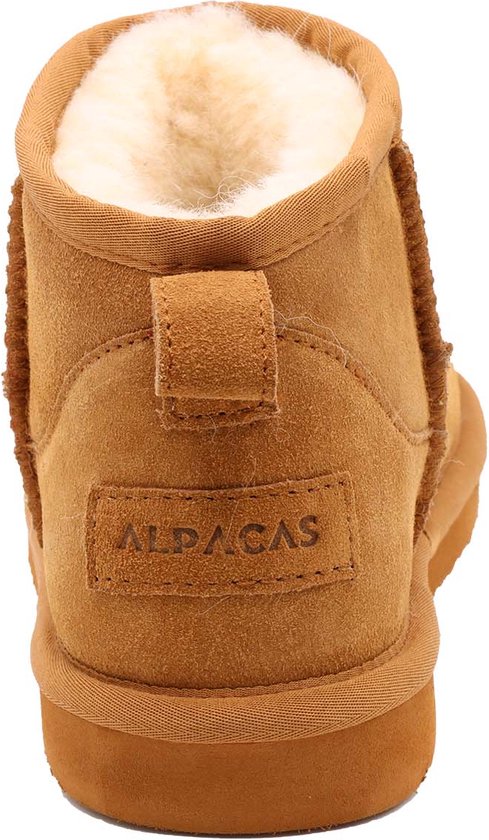 Alpacas Footwear – Femmes - Bottines en daim véritable - Doublées à 100 % de laine d'agneau douce - Chestnut - 41