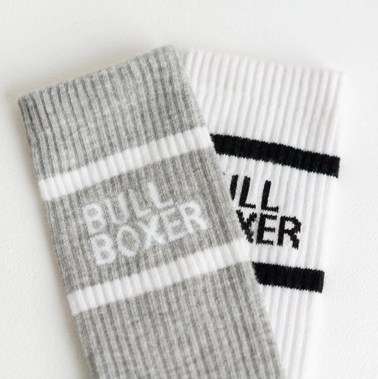 Chaussettes Bullboxer pour hommes, blanches/grises - Lot de 2 - Taille 39-42
