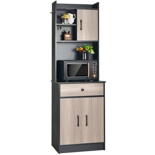 Coast Meuble de cuisine en bois avec tiroir - Etagères réglables - Grand espace ouvert - 60 x 40 x 180 cm - Blanc