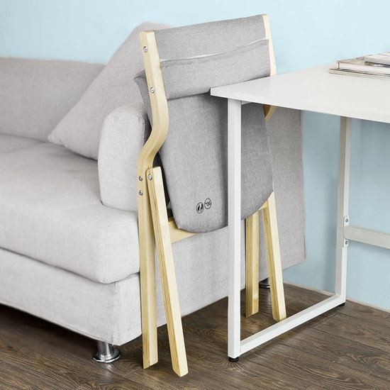 Chaise pliante - Chaise de cuisine - Chaise de bureau pour enfants - Structure en bois de bouleau - Confort rembourré - Housse amovible et lavable - 48 cm x 14 cm x 91 cm