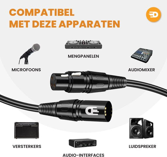 Câble XLR Drivv. Premium - Câble de microphone - Mâle vers femelle 3 broches - 1 mètre