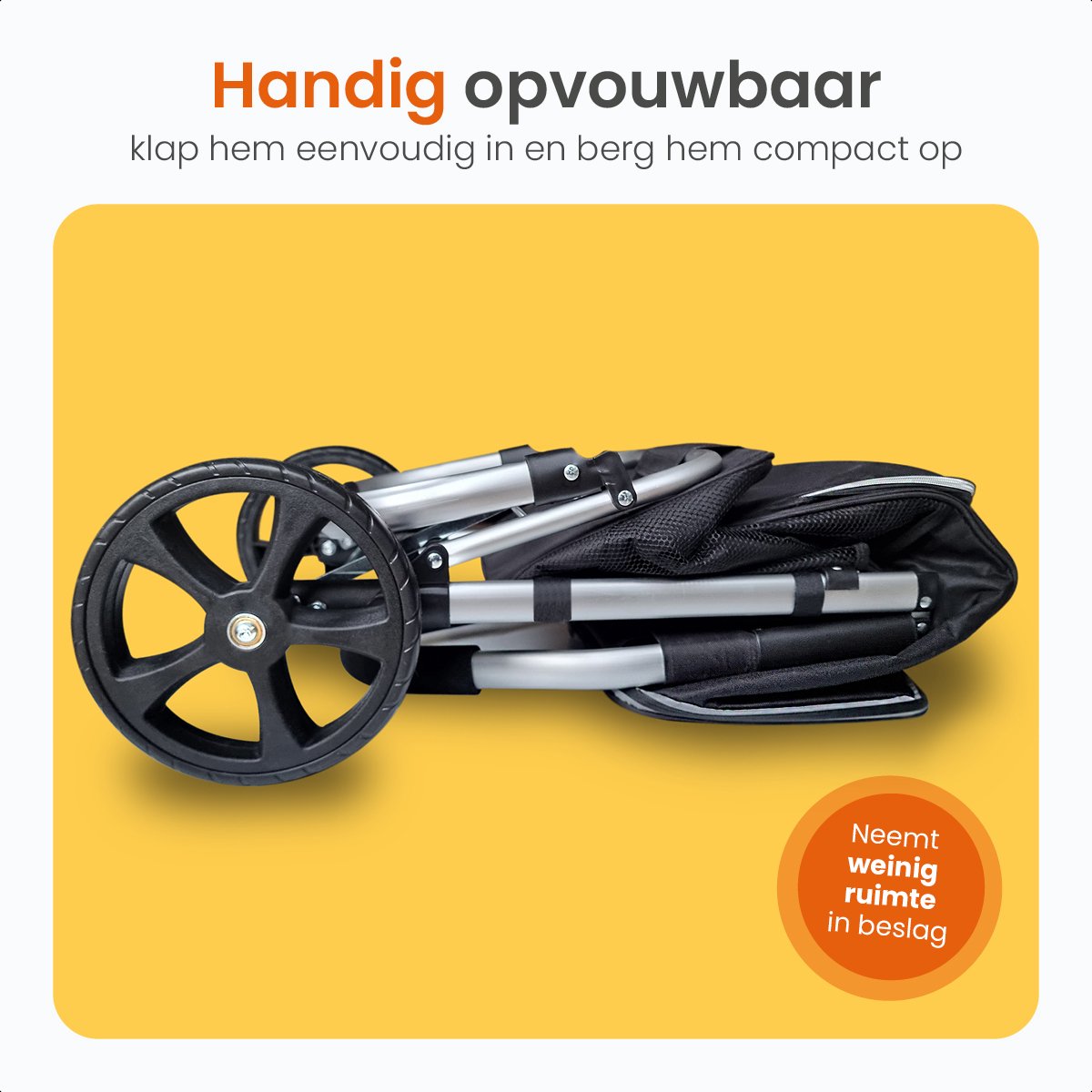 Chariot de courses - Goliving  - Avec poches latérales et compartiment réfrigérant - Pliable -  Aluminium inoxydable - 50L - Noir