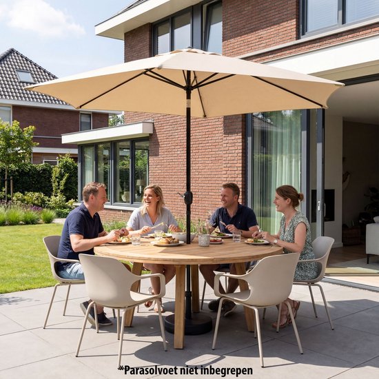 Parasol à mât Tristar - 300 cm, rond - Jardin et balcon - Inclinable - Housse de protection incluse - PA-7904 - Beige