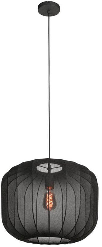 Anne Lighting - suspension - Sable - noir - lin et métal - Ø 45 cm - E27 - 4191ZW