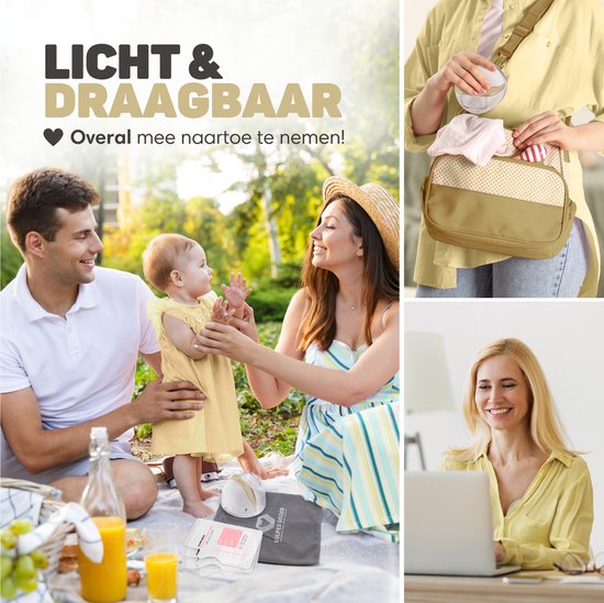 Vulpes Goods® BabyCare - Tire-lait électrique sans fil - mains libres et portable - sans BPA - 30 sachets de conservation du lait maternel, informations sur l'allaitement, sac de voyage et réducteurs de bouclier mammaire inclus - version PRO