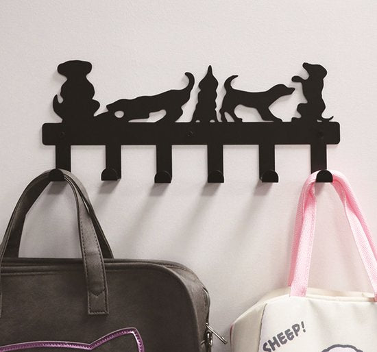 Porte-manteau chiens nursery - porte-manteau mural chiens 6 crochets chambre bébé