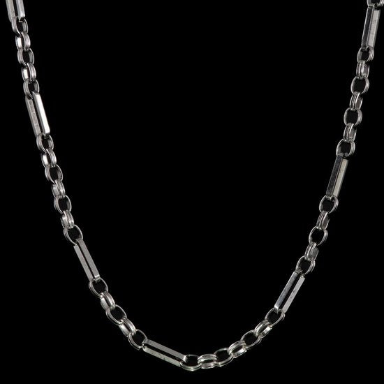 Laura Ferini Ladies Necklace Valentina Silver - Chaîne à maillons en argent - plaquée or blanc 18K - Collier - Collier - Bijoux - Accessoires - Chaîne à maillons pour dames